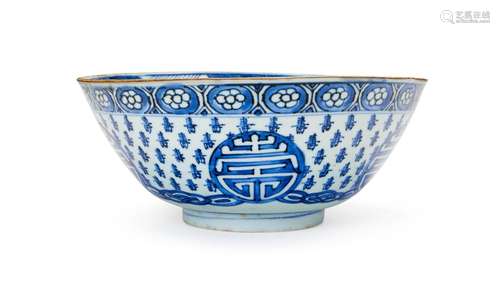 A CHINESE BLUE & WHITE BOWL, 17TH CENTURY, TRANSITIONAL ...