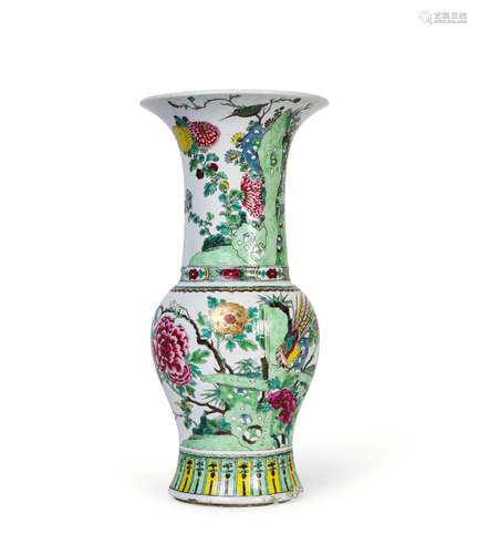 A CHINESE FAMILLE ROSE YEN YEN VASE, YONGZHENG PERIOD OR LAT...