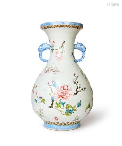 A CHINESE FAMILLE ROSE VASE, JIAQING MARK & PROBABLY OF ...