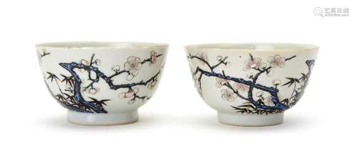 A PAIR OF CHINESE FALANGCAI SEPIA-ENAMELLED BOWLS, QING DYNA...