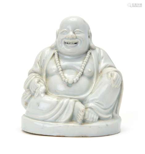 A BLANC DE CHINE SEATED HOTEI BUDDHA, QING DYNASTY (1644-191...