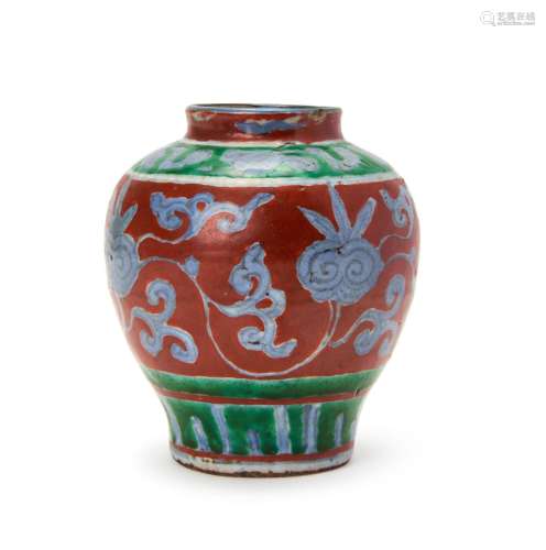 A CHINESE JAR, QING DYNASTY (1644-1911) POSSIBLY TRANSITIONA...