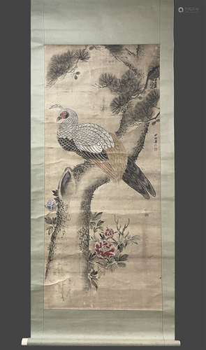 呂紀(花鳥圖） 紙本立軸