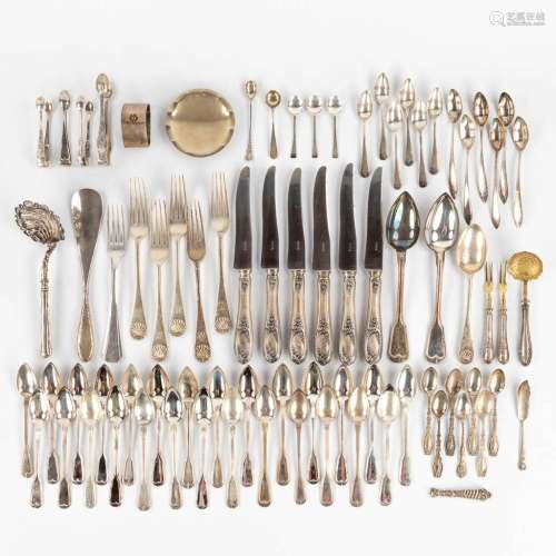 A large collection of silver cutlery and table accessories. ...
