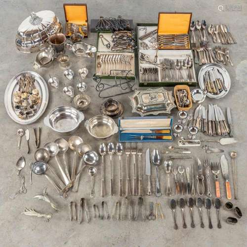 A large collection of silver-plated items and cutlery, Wiske...