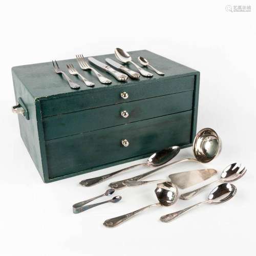 Auerhahn, A silver-plated cutlery set in a chest with drawer...