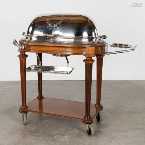 Wiskemann, an exceptional serving cart, silver-plated metal ...