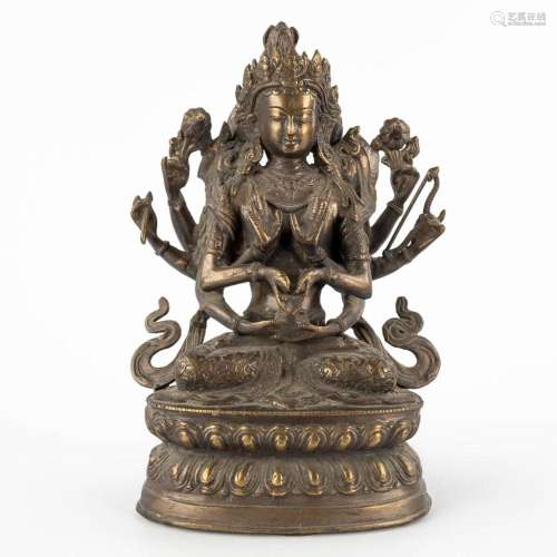 Tara, a figurine, patinated bronze, probably Tibet/Nepal. 19...