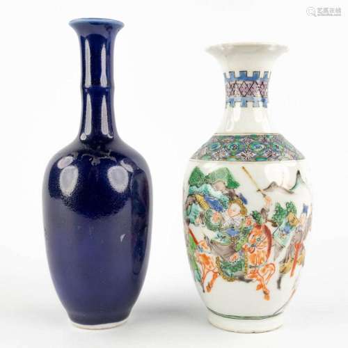 Two small Chinese vases, Famille Verte and monochrome, 19th ...
