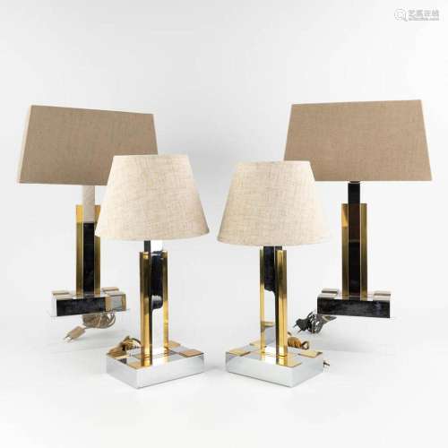 Belgo Chrome, a set of 4 identical table lamps. Circa 1980. ...