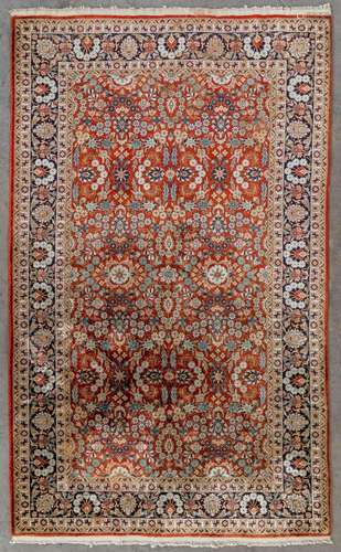 An Oriental silk hand-made carpet, Ziegler Mahal. (D:152 x W...