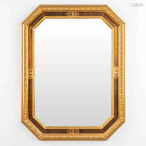 Deknudt, a gold-plated mirror. (W:67 x H:87 cm)