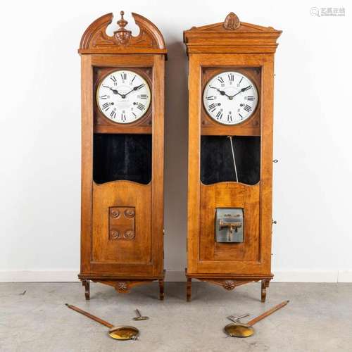 A 'Punch Clock / Time Recorder' and a mother clock, ...