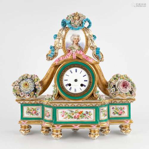 JACOB-PETIT (1796-1868) 'Mantle Clock' polychrome po...