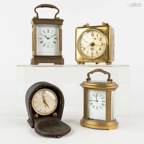 Four miniature Officer and alarm clocks, Lenzkirch, Josi, El...