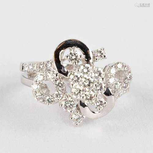 A ring, 18kt white gold with diamonds, appr. 1,92ct. Ring si...