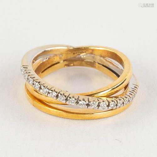 A ring, 18kt yellow gold with diamonds, appr. 0,36ct, ring s...