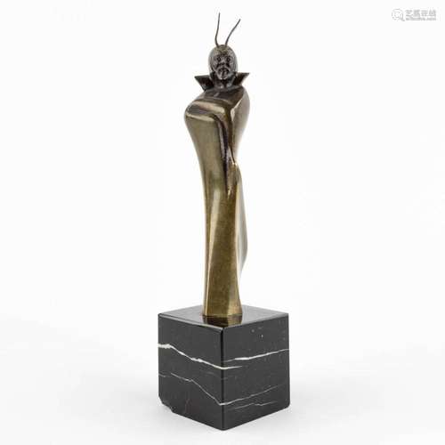 A figurine 'Mephisto', patinated bronze mounted on m...