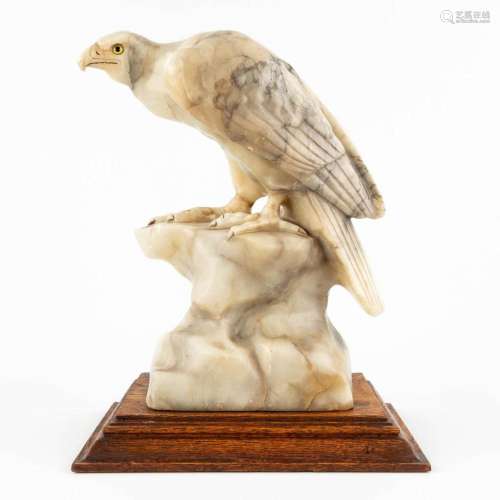 Calendi, e figurine of an eagle, sculptured alabaster. (D:17...