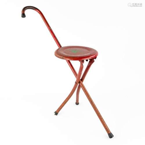 Torck, Expo 58, a walking cane and folding chair. Metal, 195...