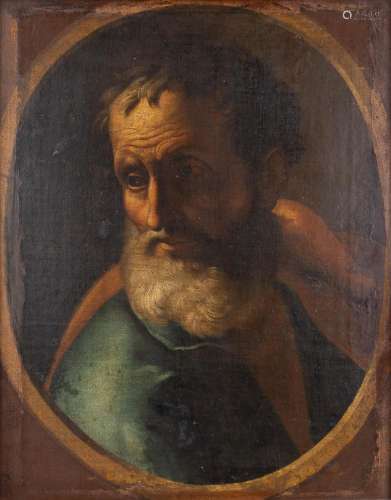 An antique painting 'Saint Peter', oil on panel. (W:...