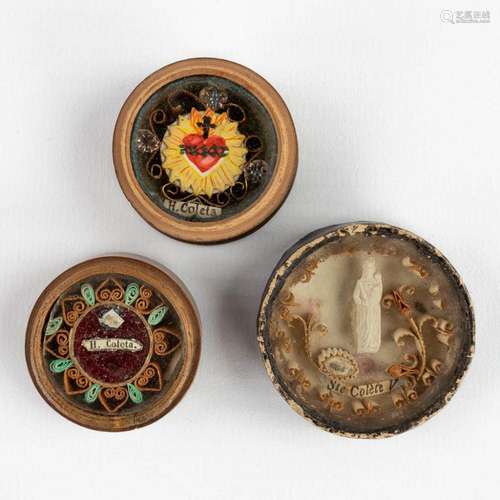 Three theca with relics of 'Saint Colette'. (D:4,2 c...