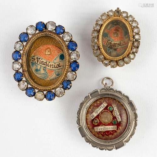 Three theca with relics of S. Virginia, S. Placedi, S. Ferdi...