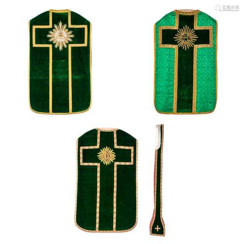 Lithurgical vestments 'Three Roman Chasubles and a stola...