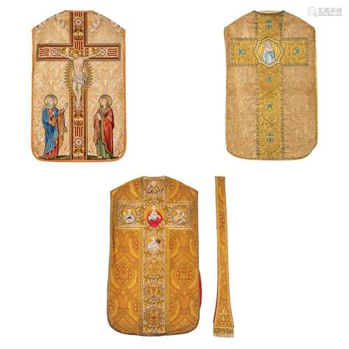 Lithurgical vestments 'Three Roman Chasubles and a Stola...