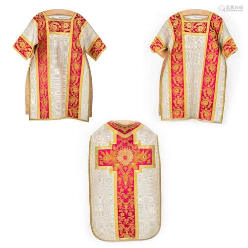 Lithurgical vestments 'Two dalmatics and a Roman Chasubl...