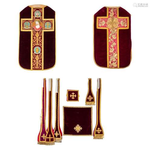 Lithurgical vestments 'Two Roman Chasubles, Stola and Ch...