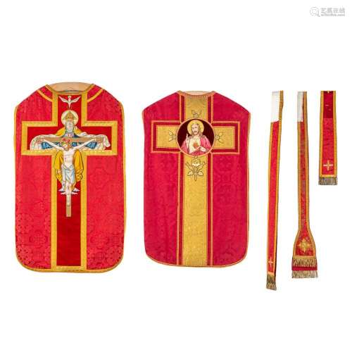 Lithurgical vestments 'Two Roman Chasubles, Stola', ...