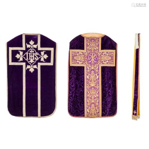 Lithurgical vestments 'Two Roman Chasubles', embroid...