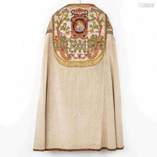 A lithurgical vestment 'Cope', thick handmade gold a...