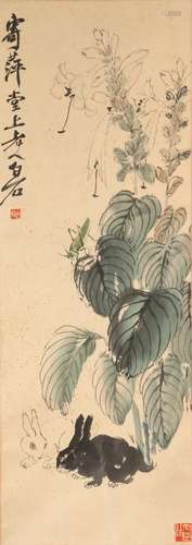 Une peinture de fleurs par Qi Baishi