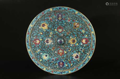 Ming Jingtai Miroir en bronze cloisonné