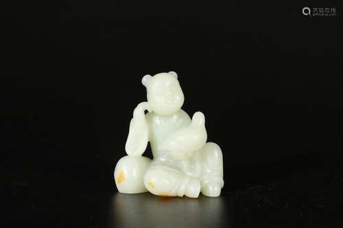 Figurines en jade blanc Qing