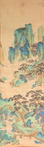 Qiu Ying, montagnes vertes et eau