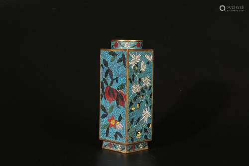 Vase carré cloisonné Ming Jiajing