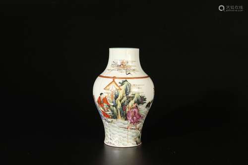 Vase de la famille rose de la dynastie Qianlong