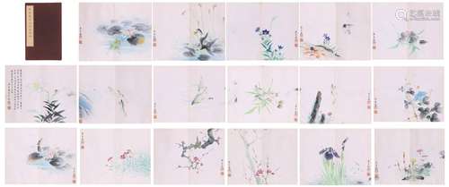 Double-sided album of Wu Qingxia Flowers and Birds