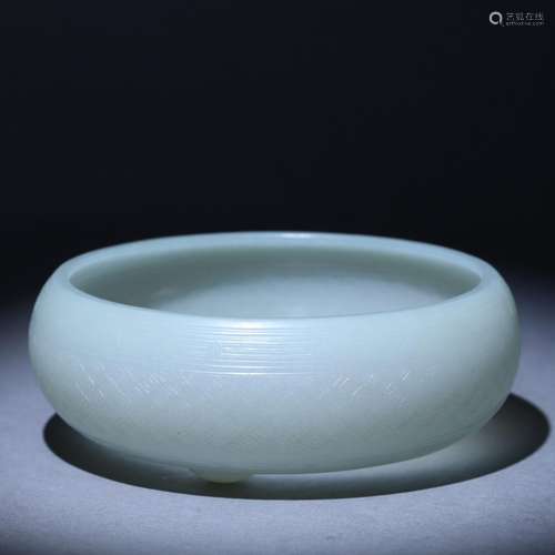 Hetian jade thin body pattern brush washer