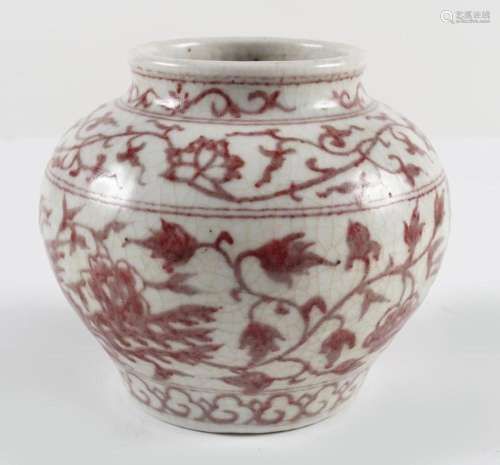CHINESE QING COPPER RED JAR