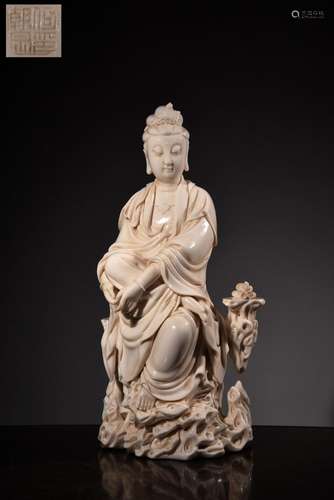 "He Chaozong" Dehua White Porcelain Lard White Sut...