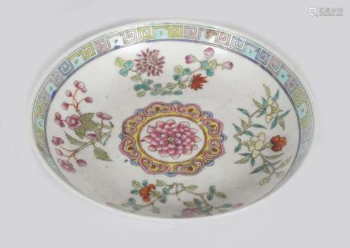 CHINESE FAMILLE ROSE SAUCER DISH