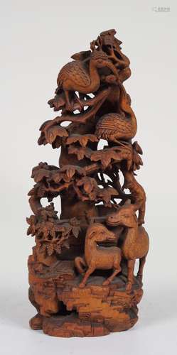 CHINESE QING CARVED BAMBOO SCULPTURE