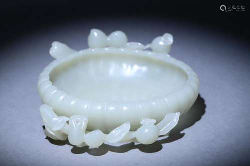 Hetian Jade Fu Lu Shou San Duo Brush Washer