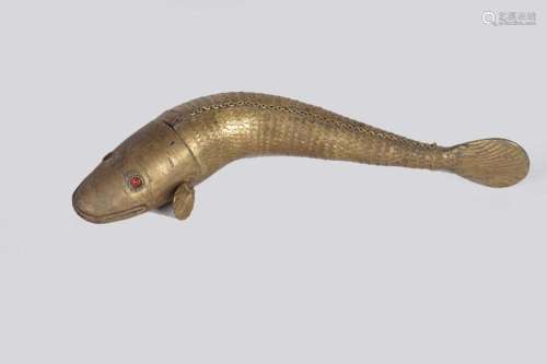 LATE 19TH-CENTURY CHINESE BRASS RETICULATED FISH