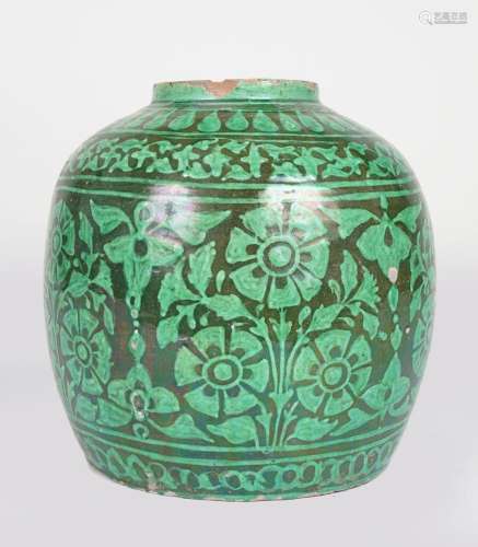 CHINESE GLAZED TERRACOTTA JAR