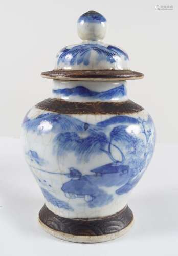 CHINESE QING BLUE & WHITE JAR